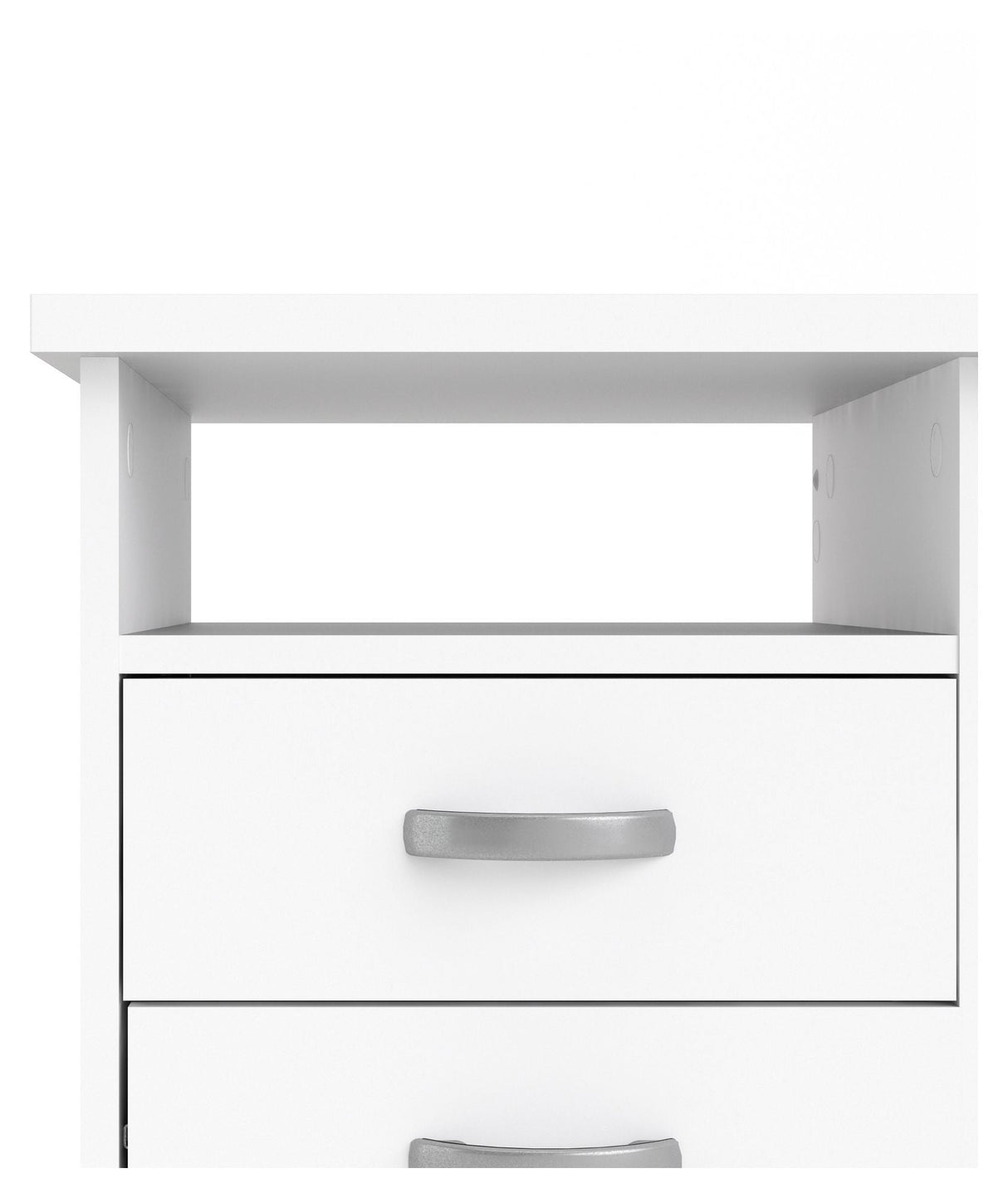 Function Desk - White w/5 drawers