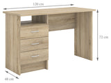 Function Desk - Light wood w/3 drawers