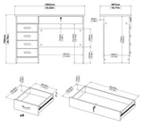 Function Desk - Light Wood w/4 drawers