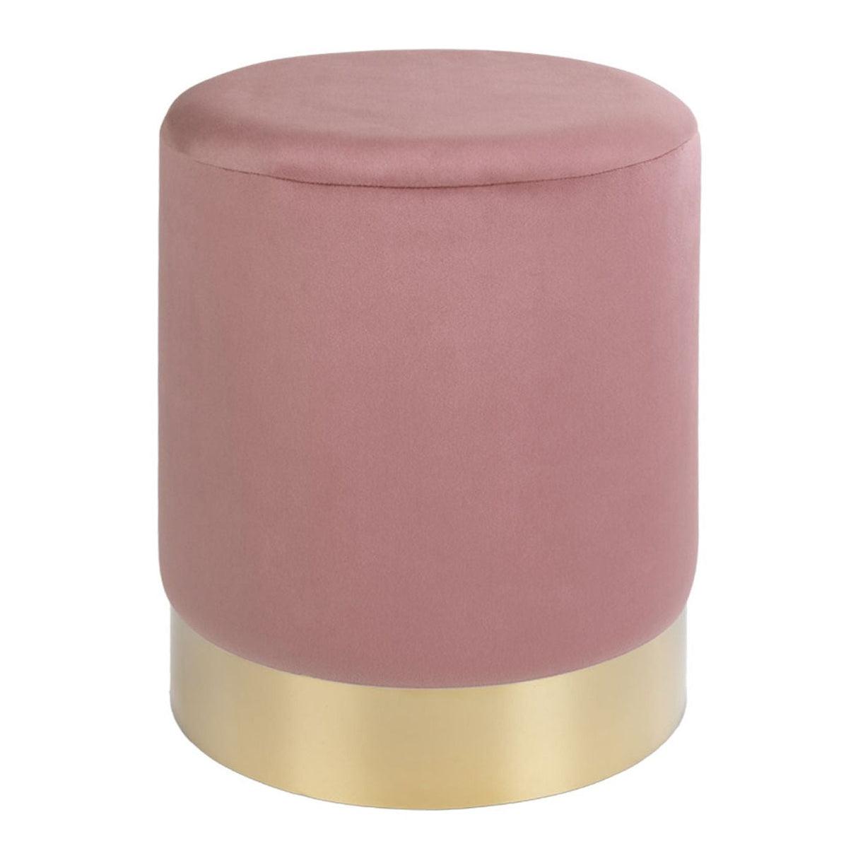 Gamby Puf Ø34 in velour, Rose/Brass