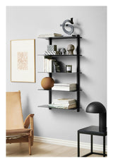 Nivo shelf E, large, black ash/black