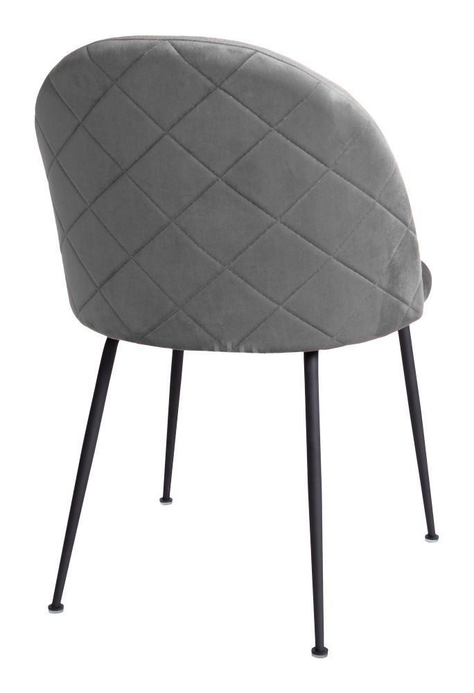 Geneve Dining chair, gray velvet, black