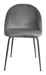 Geneve Dining chair, gray velvet, black