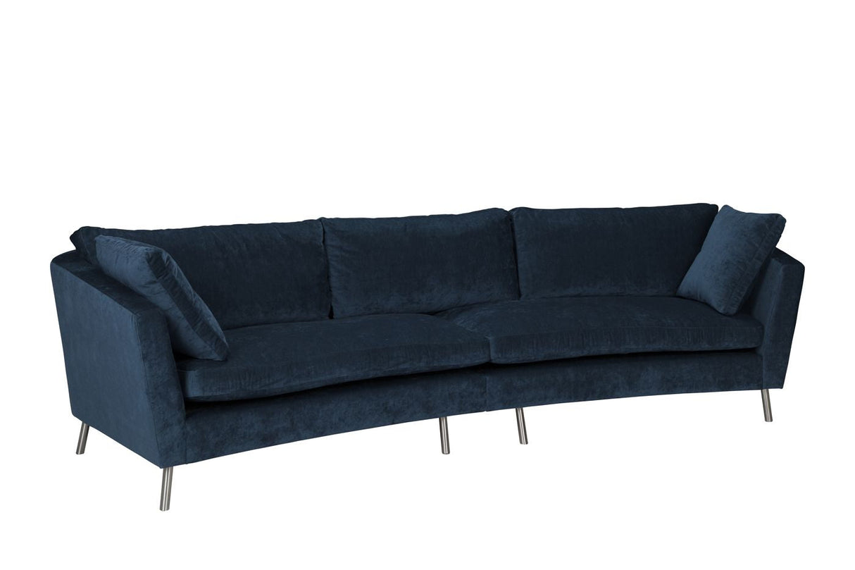 Ginna 4-pers. Sofa w/bow - Blue Velvet