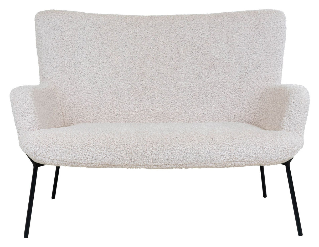 Glasgow 2-seater. Sofa with artificial lambskin, White