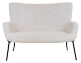 Glasgow 2-seater. Sofa with artificial lambskin, White