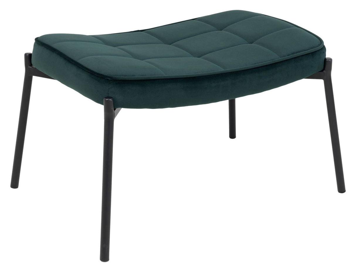 Glasgow Footstool, Green Velvet