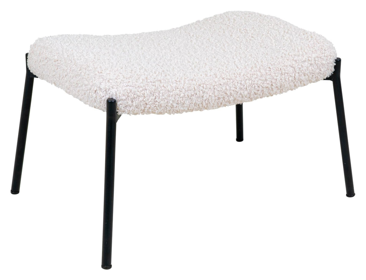 Glasgow Foot stool with artificial lambskin, white