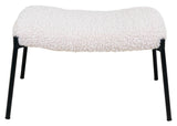 Glasgow Foot stool with artificial lambskin, white