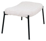 Glasgow Foot stool with artificial lambskin, white