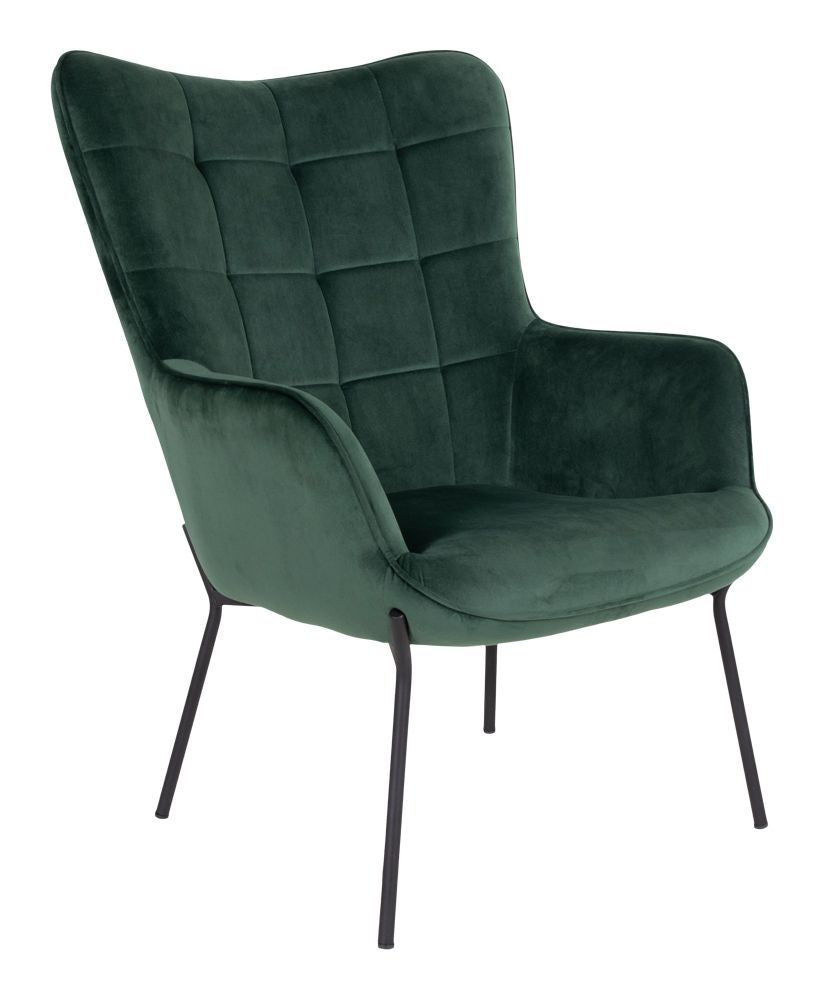 Glasgow Armchair in Green with black legs