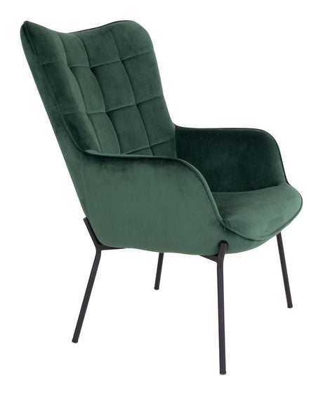 Glasgow Armchair in Green with black legs