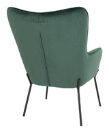 Glasgow Armchair in Green with black legs