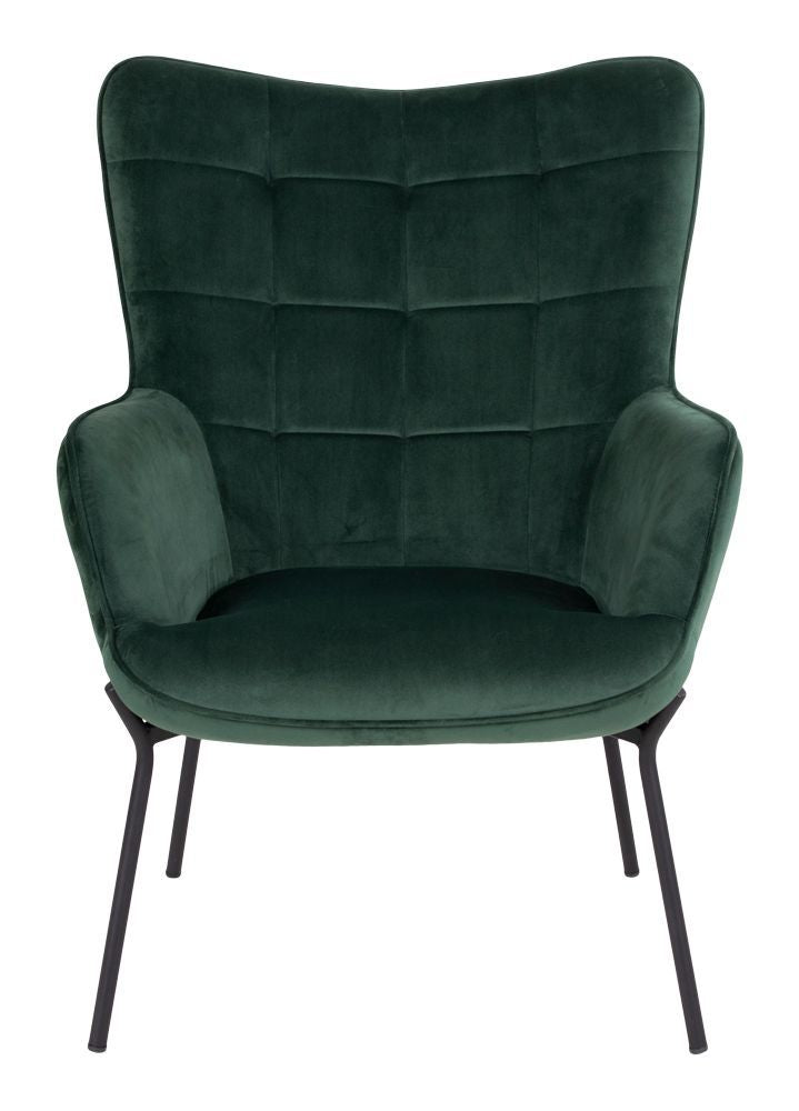 Glasgow Armchair in Green with black legs