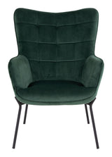 Glasgow Armchair in Green with black legs