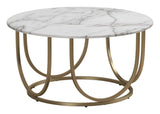 Gwyneth Coffee Table, Gold/White