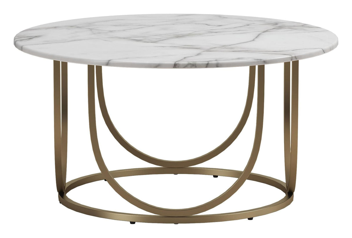 Gwyneth Coffee Table, Gold/White