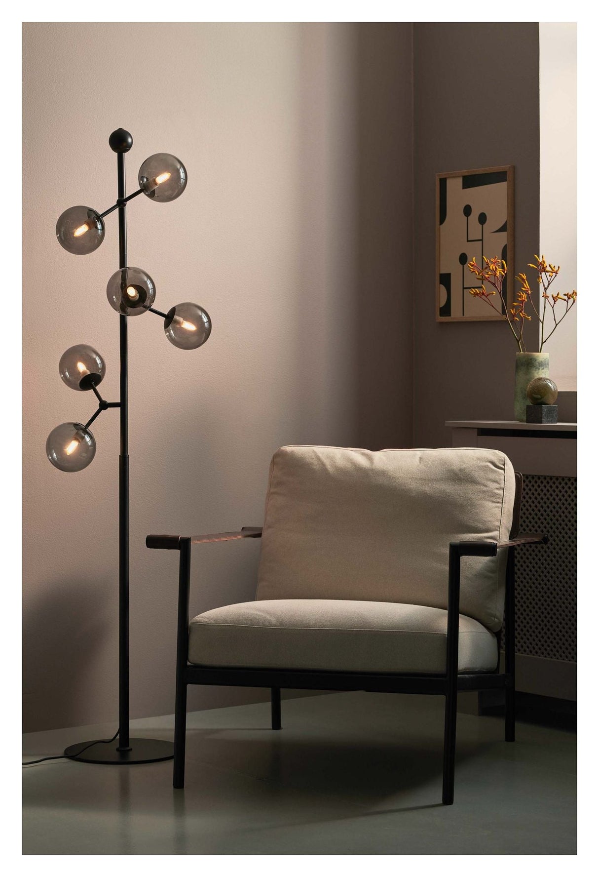 Halo Design ATOM Floor Lamp, Smoke