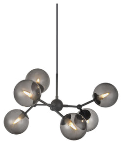 Halo Design ATOM Chandelier, Smoke