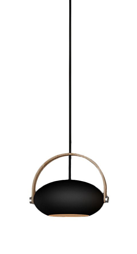 Halo Design D.C pendant Ø18, Black w/oak 250cm cable