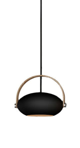 Halo Design D.C pendant Ø26, Black w/oak 250cm cable