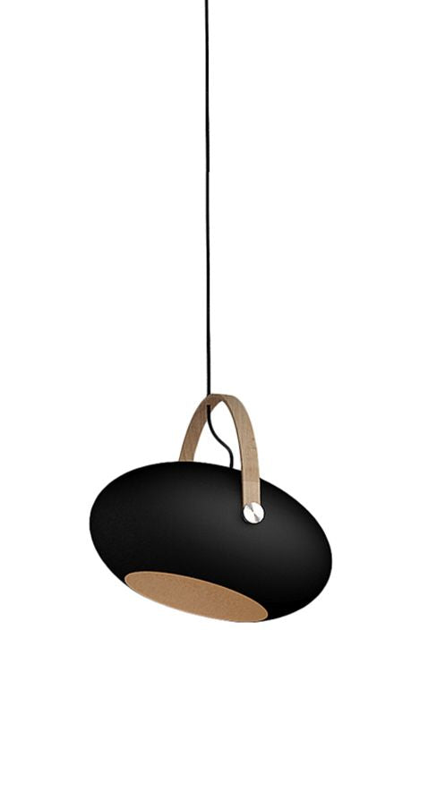 Halo Design D.C pendant Ø26, Black w/oak 250cm cable