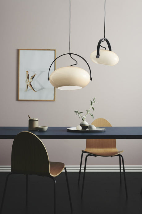 Halo Design D.C pendant Ø40, Opalic w. oak-black