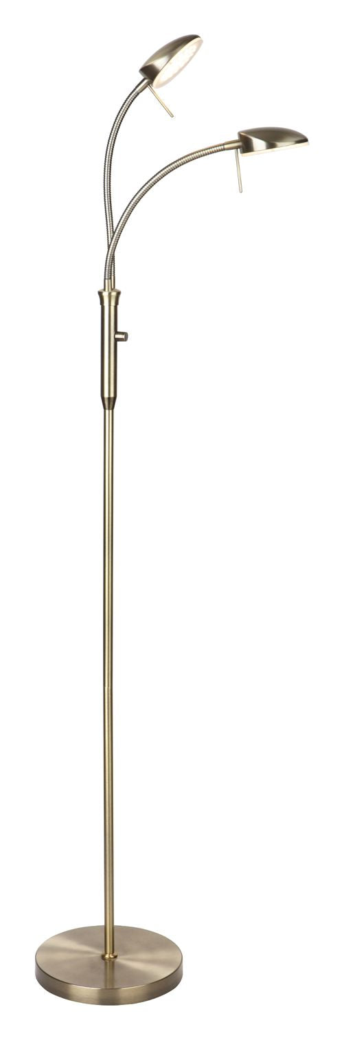 Halo Design Vegas Floor Lamp 2-arm, Antique Brass