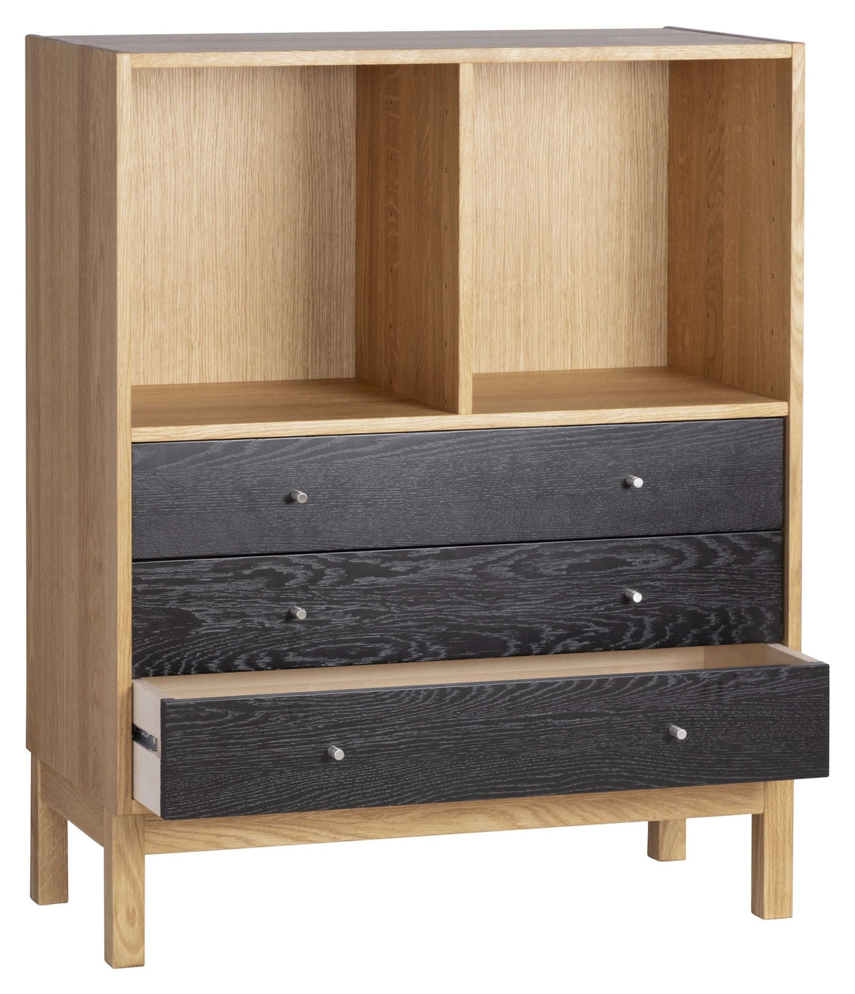 3002 Entrance furniture, Oiled oak and black stained fronts