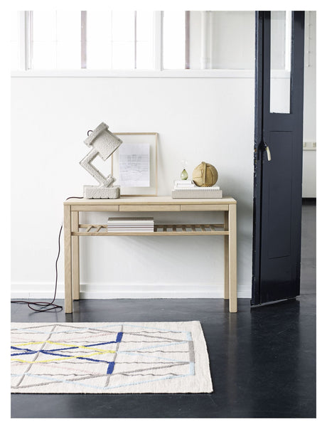 541 Console table w. drawer / shelf, 110x46, Untreated oak