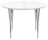 Symphony Dining Table 82 White Laminated / Chrome, Ø105