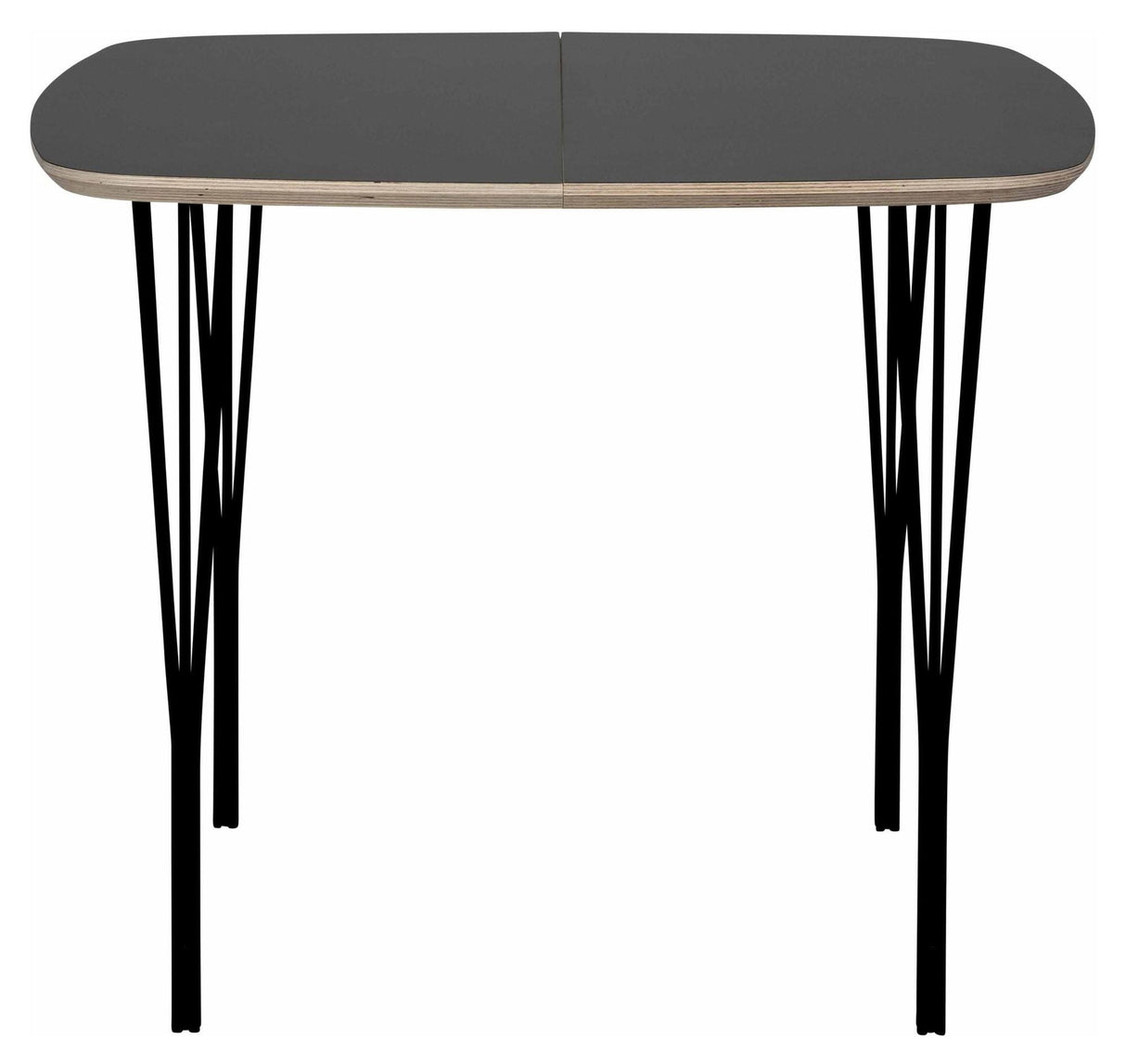 Symphony Dining Table 86 Graphite Laminated/Black, 90x90