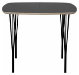 Symphony Dining Table 86 Graphite Laminated/Black, 90x90