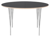 Symphony Dining Table Graphite Laminated / Chrome, Ø105