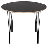 Symphony Dining Table Black Linoleum/Metal Leg, Ø105