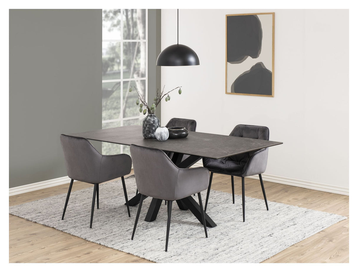 Heaven Dining table with glass / ceramic - Fairbanks Black, 200x100