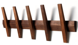 Tangent 5 coat rack, walnut