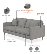 Highland Sofa with cushions, Gray