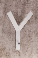 Y-hook, white lacquered veneer