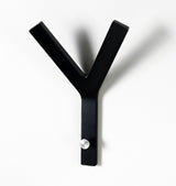 Y-hook black lacquered veneer