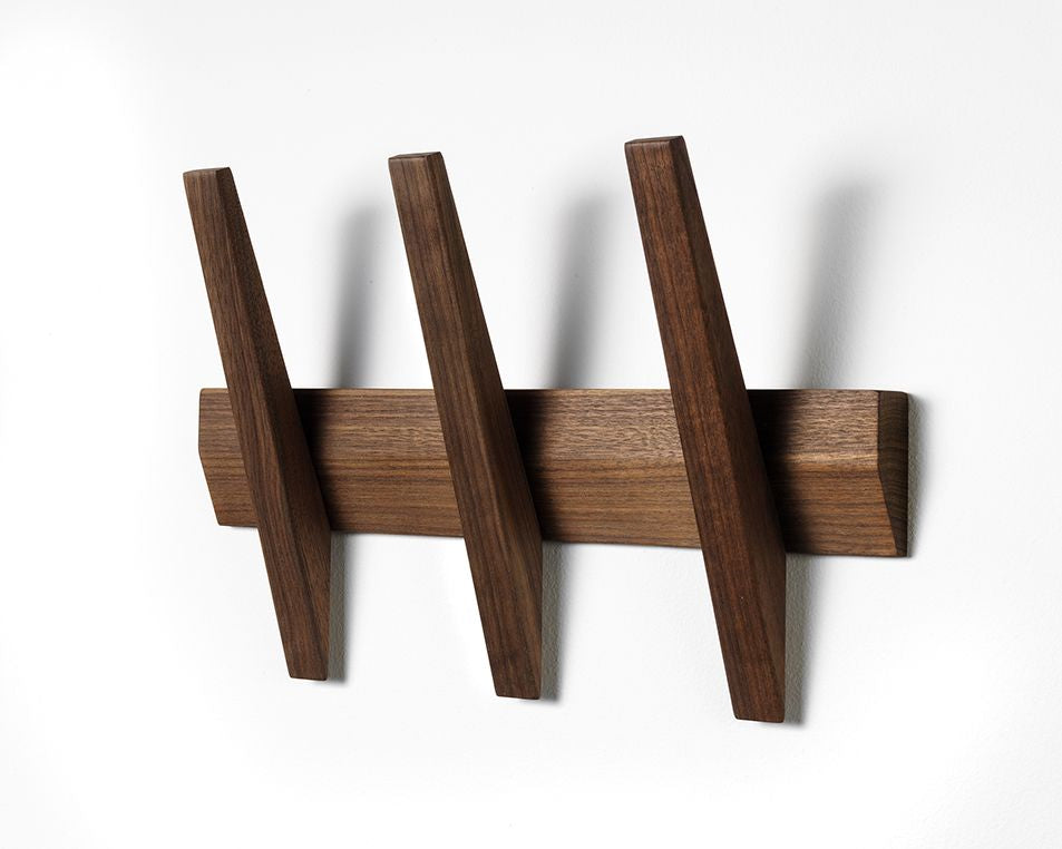 Tangent 3 coat rack, walnut