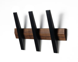 Tangent 3 coat rack, walnut/black