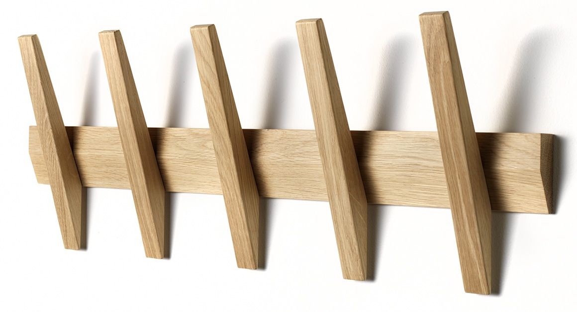 Tangent 5 coat rack, oak soap