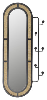 homii Aida Mirror with hooks, 120x55, Black/Nature