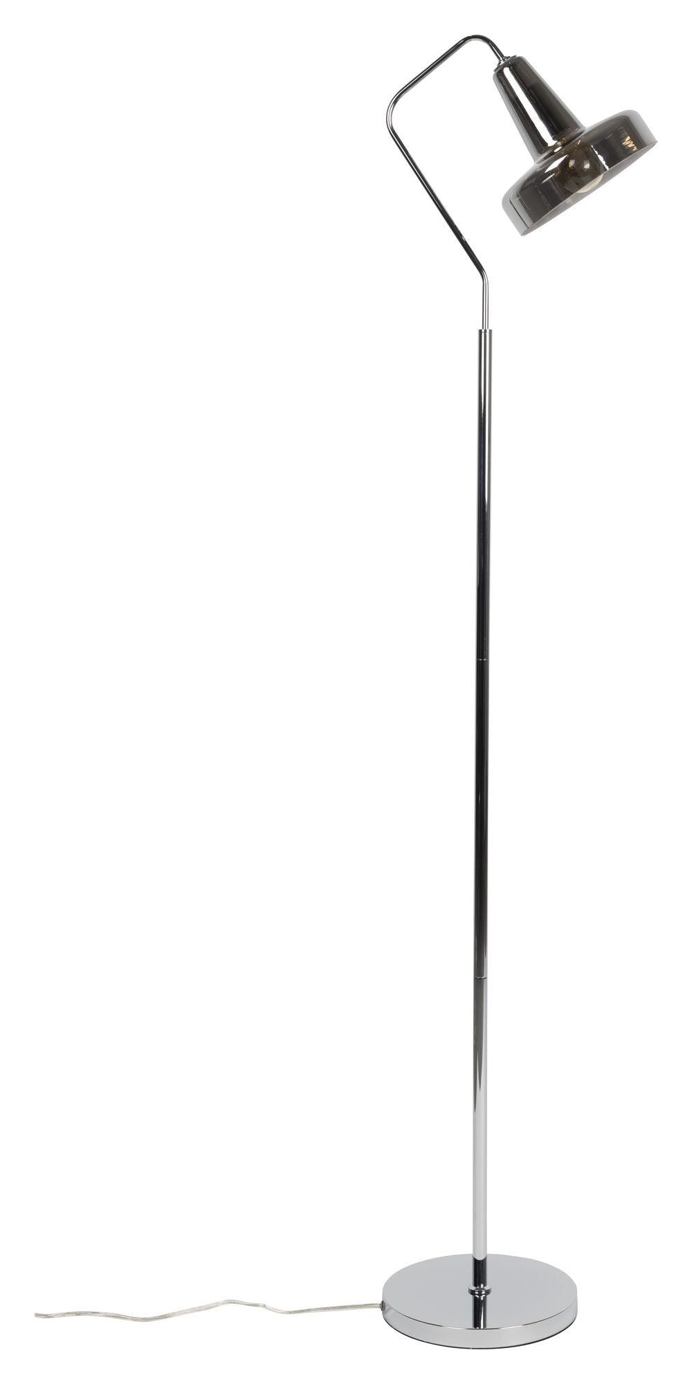 Nixon Floor Lamp w. Smoke-colored glass shade