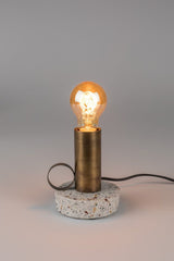 homii Aria Table Lamp - White Terrazzo/Golden Iron