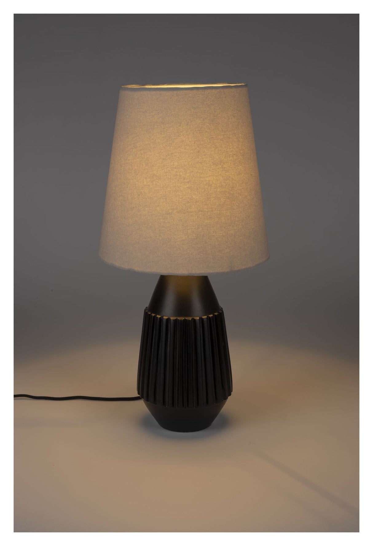 Aysa Table Lamp, Black Alu/Fabric