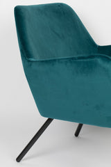 homii Bon Lounge Chair, Blue Velvet