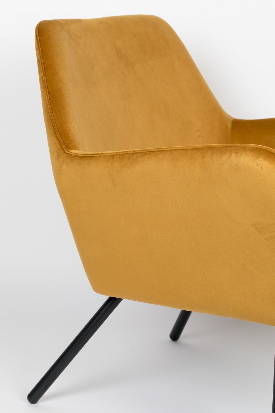 homii Bon Lounge Chair, Gold Velour