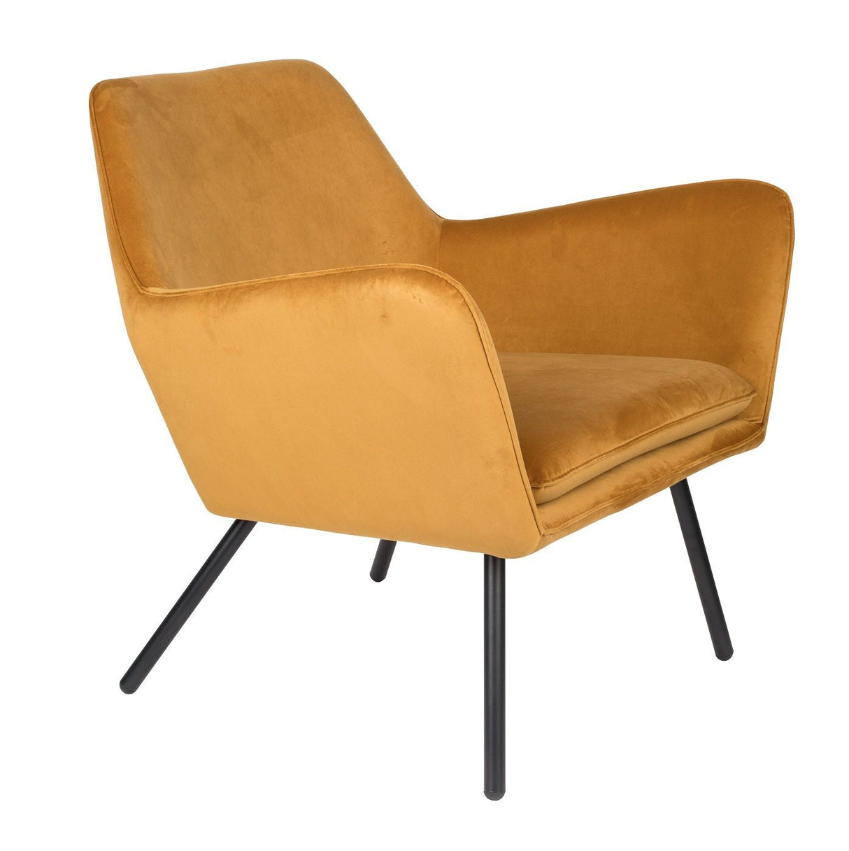 homii Bon Lounge Chair, Gold Velour